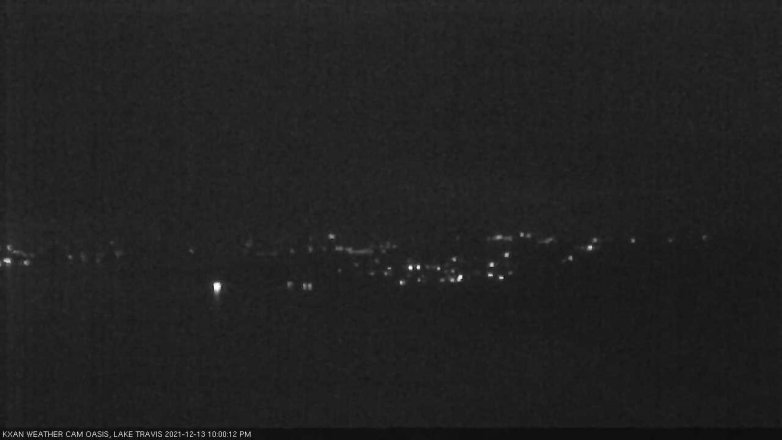 Lake Travis webcam, December 13, 2021 10:00 PM CT