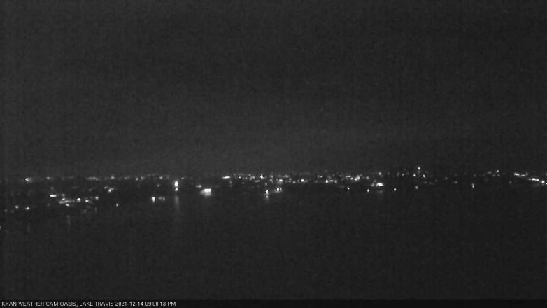Lake Travis webcam, December 14, 2021 9:00 PM CT