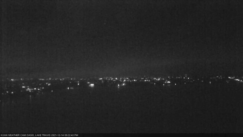 Lake Travis webcam, December 14, 2021 9:25 PM CT