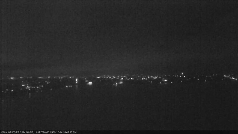 Lake Travis webcam, December 14, 2021 10:45 PM CT