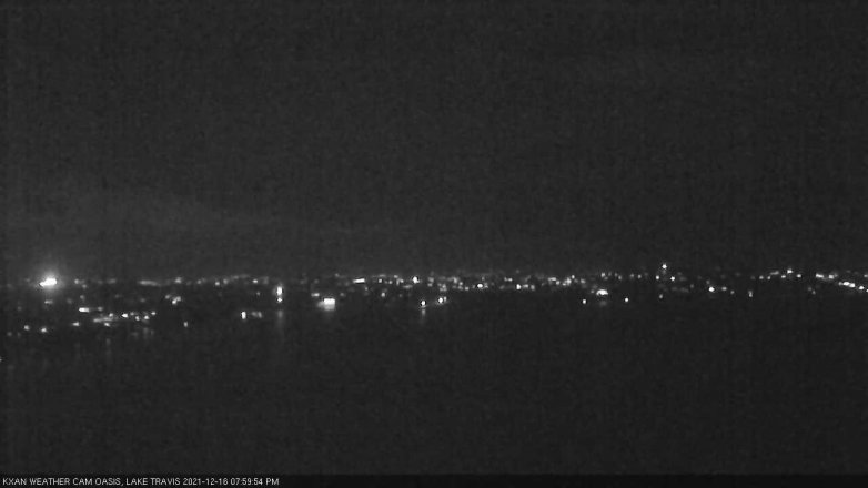 Lake Travis webcam, December 16, 2021 8:00 PM CT