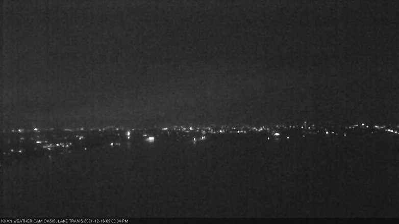 Lake Travis webcam, December 16, 2021 9:00 PM CT