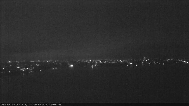 Lake Travis webcam, December 16, 2021 10:00 PM CT