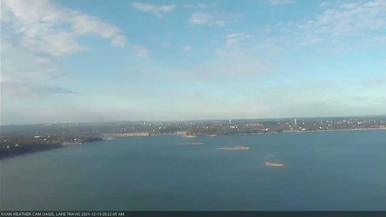 Lake Travis webcam, December 19, 2021 9:25 AM CT
