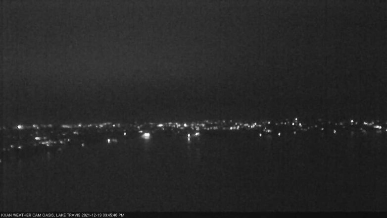 Lake Travis webcam, December 19, 2021 9:45 PM CT