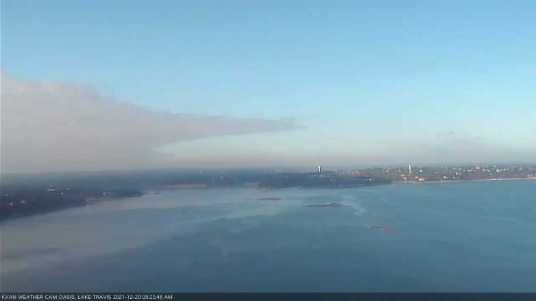 Lake Travis webcam, December 20, 2021 9:25 AM CT