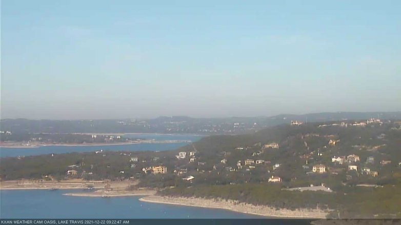 Lake Travis webcam, December 22, 2021 9:25 AM CT
