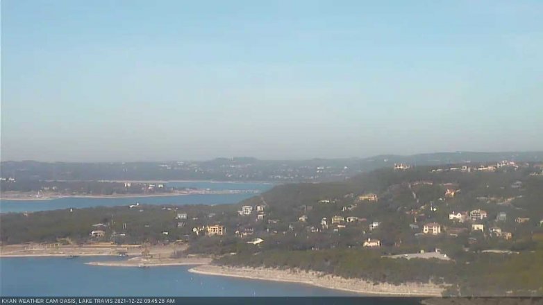 Lake Travis webcam, December 22, 2021 9:45 AM CT