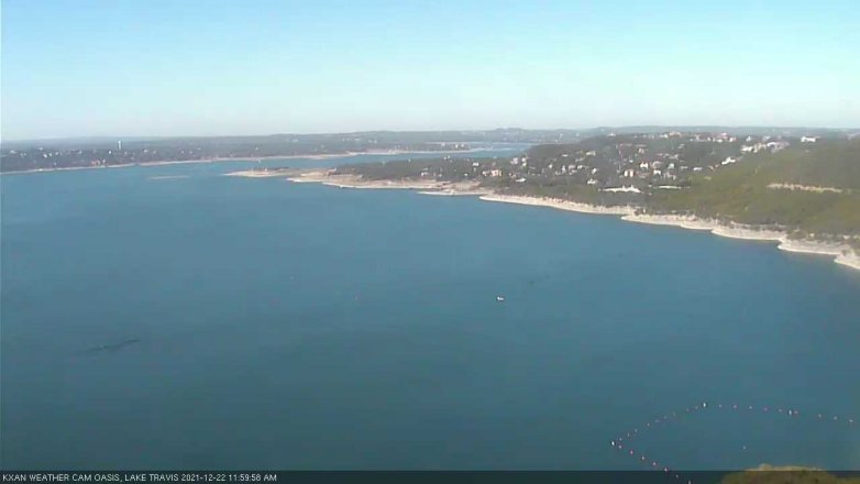 Lake Travis webcam, December 22, 2021 12:00 PM CT