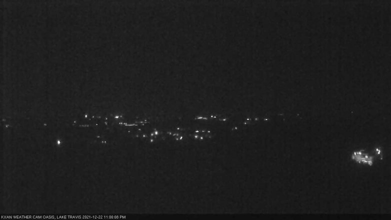 Lake Travis webcam, December 22, 2021 11:00 PM CT
