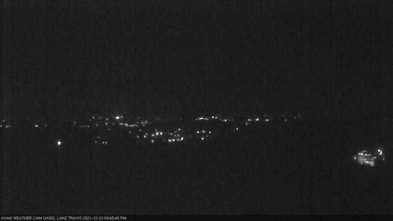 Lake Travis webcam, December 23, 2021 9:45 PM CT