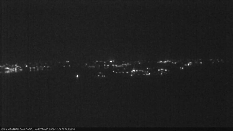 Lake Travis webcam, December 24, 2021 8:00 PM CT