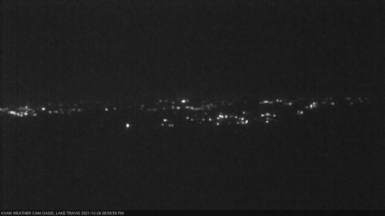 Lake Travis webcam, December 24, 2021 9:00 PM CT