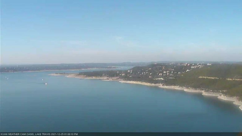 Lake Travis webcam, December 25, 2021 1:00 PM CT