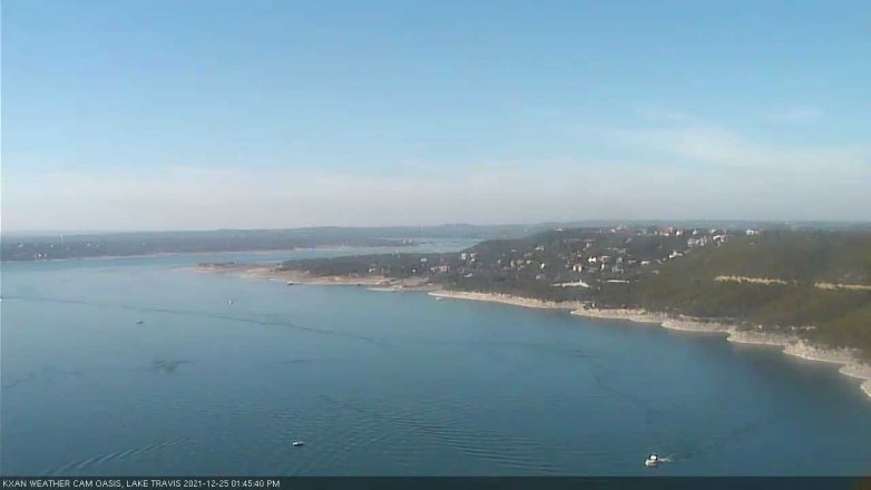 Lake Travis webcam, December 25, 2021 1:45 PM CT