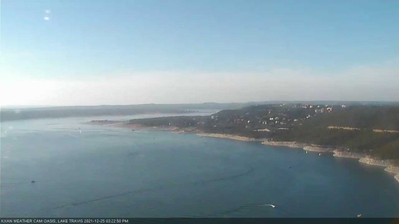 Lake Travis webcam, December 25, 2021 3:25 PM CT