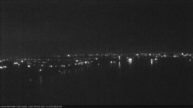 Lake Travis webcam, December 25, 2021 7:00 PM CT
