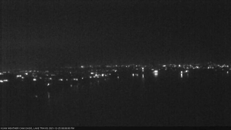 Lake Travis webcam, December 25, 2021 8:00 PM CT