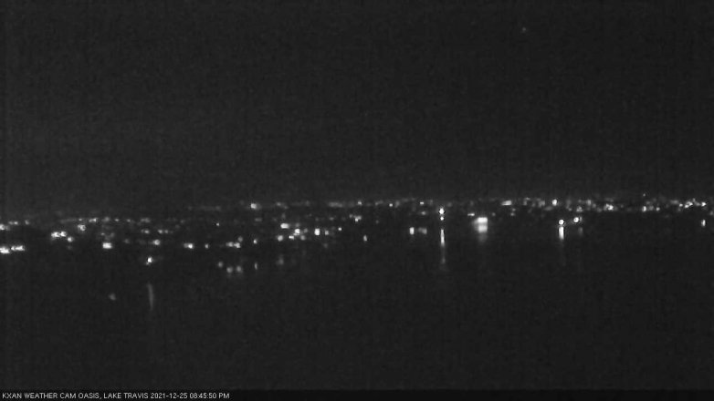 Lake Travis webcam, December 25, 2021 8:45 PM CT
