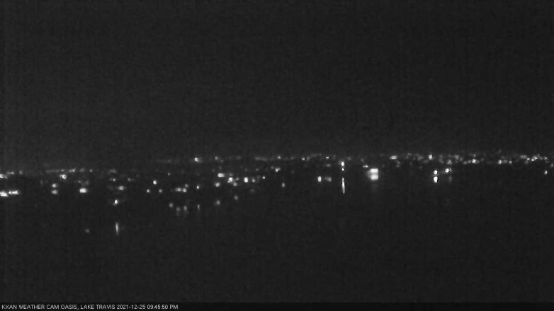 Lake Travis webcam, December 25, 2021 9:45 PM CT