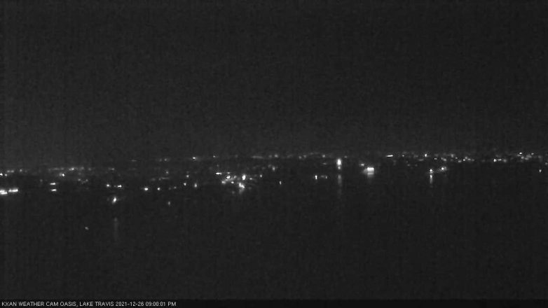 Lake Travis webcam, December 26, 2021 9:00 PM CT