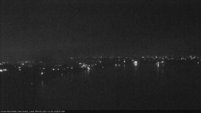 Lake Travis webcam, December 26, 2021 10:00 PM CT
