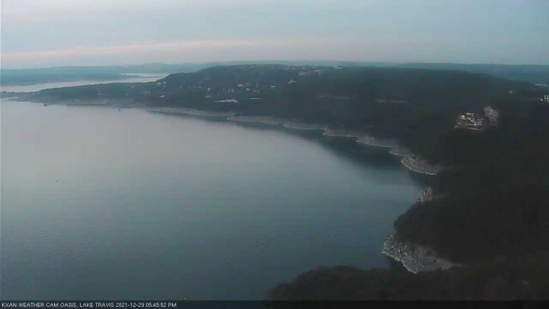 Lake Travis webcam, December 29, 2021 5:45 PM CT