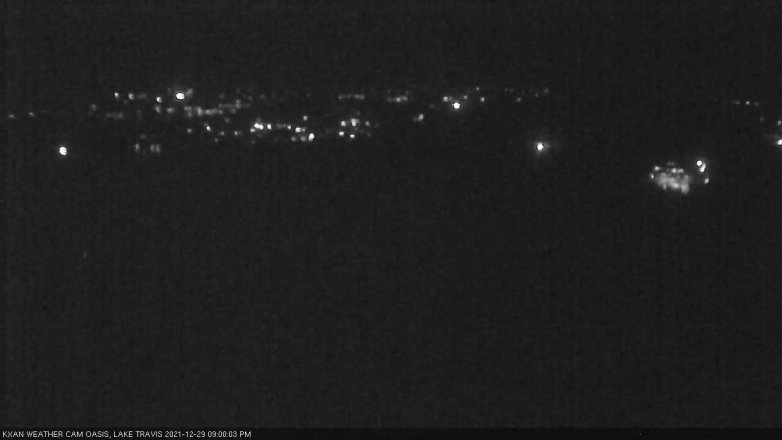 Lake Travis webcam, December 29, 2021 9:00 PM CT