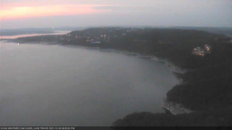 Lake Travis webcam, December 30, 2021 6:00 PM CT