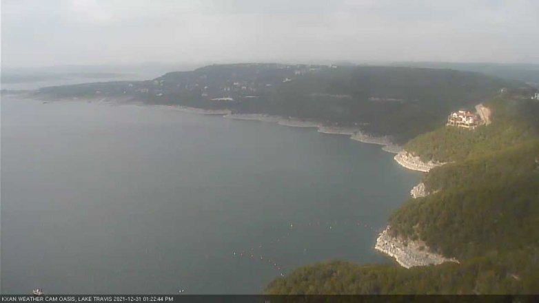 Lake Travis webcam, December 31, 2021 1:25 PM CT