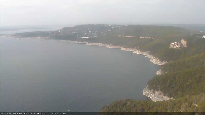 Lake Travis webcam, December 31, 2021 1:45 PM CT