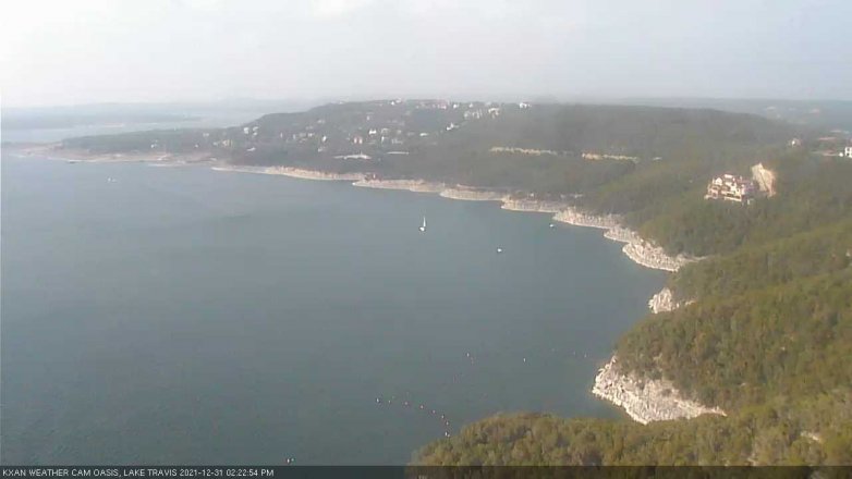 Lake Travis webcam, December 31, 2021 2:25 PM CT