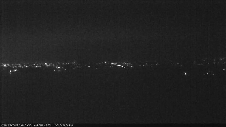 Lake Travis webcam, December 31, 2021 8:00 PM CT