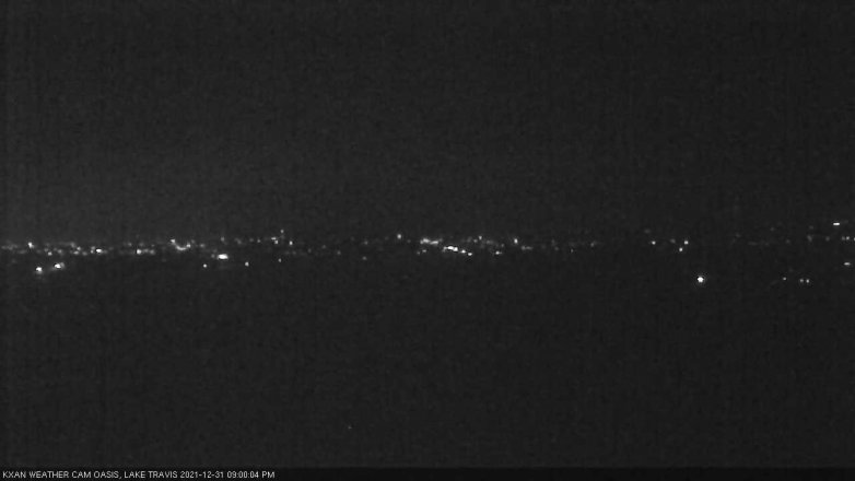 Lake Travis webcam, December 31, 2021 9:00 PM CT
