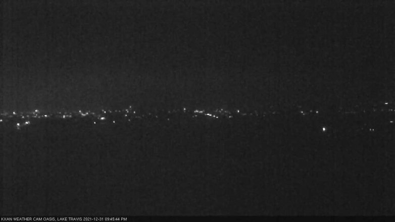 Lake Travis webcam, December 31, 2021 9:45 PM CT
