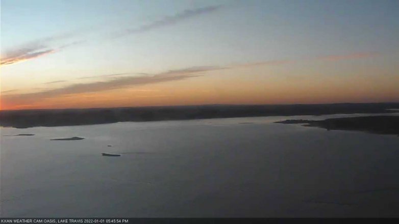 Lake Travis webcam, January 1, 2022 5:45 PM CT