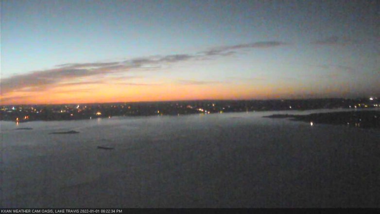 Lake Travis webcam, January 1, 2022 6:25 PM CT
