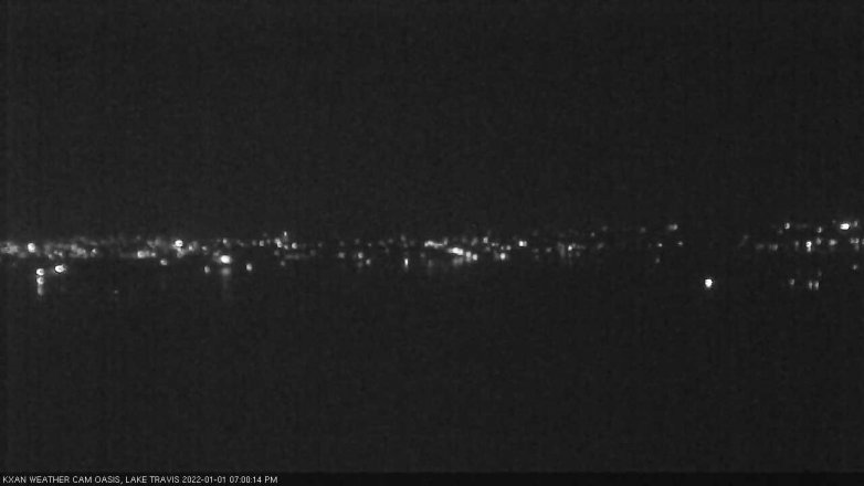 Lake Travis webcam, January 1, 2022 7:00 PM CT