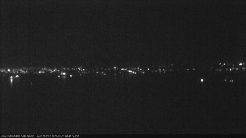 Lake Travis webcam, January 1, 2022 7:45 PM CT