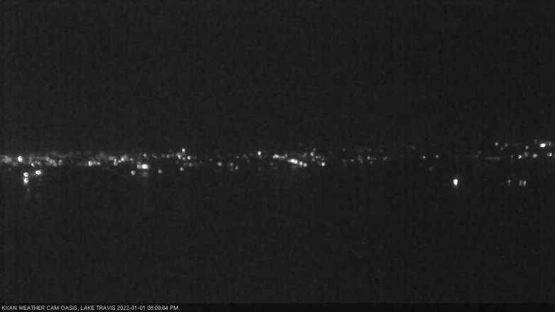 Lake Travis webcam, January 1, 2022 8:00 PM CT