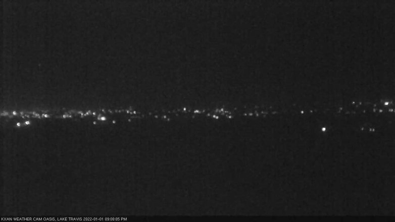 Lake Travis webcam, January 1, 2022 9:00 PM CT