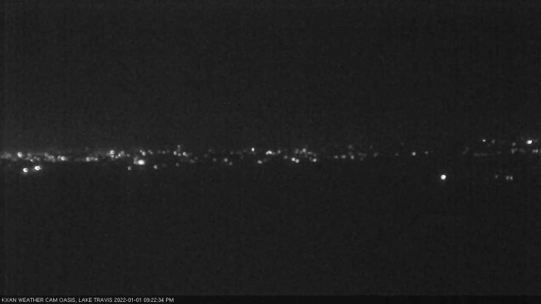 Lake Travis webcam, January 1, 2022 9:25 PM CT