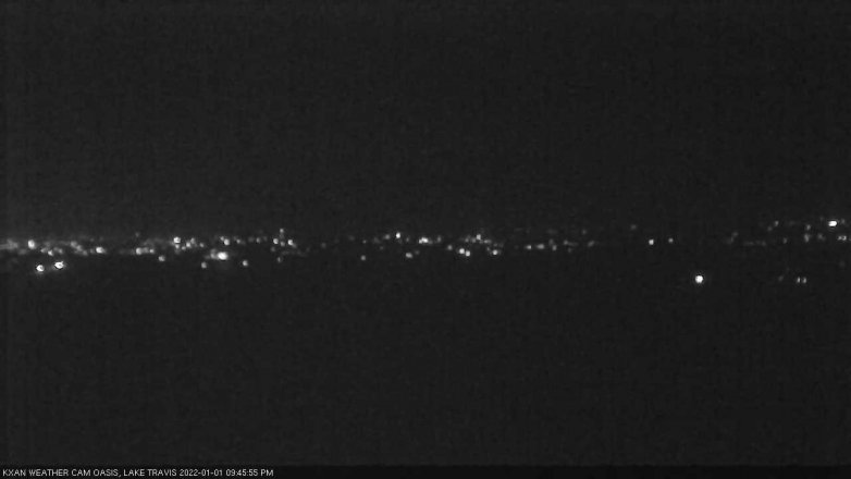 Lake Travis webcam, January 1, 2022 9:45 PM CT