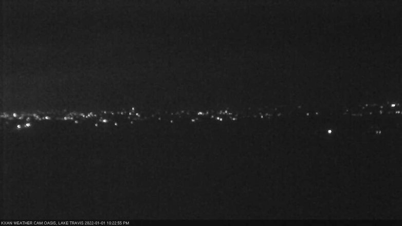 Lake Travis webcam, January 1, 2022 10:25 PM CT