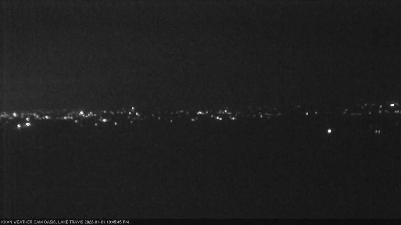 Lake Travis webcam, January 1, 2022 10:45 PM CT