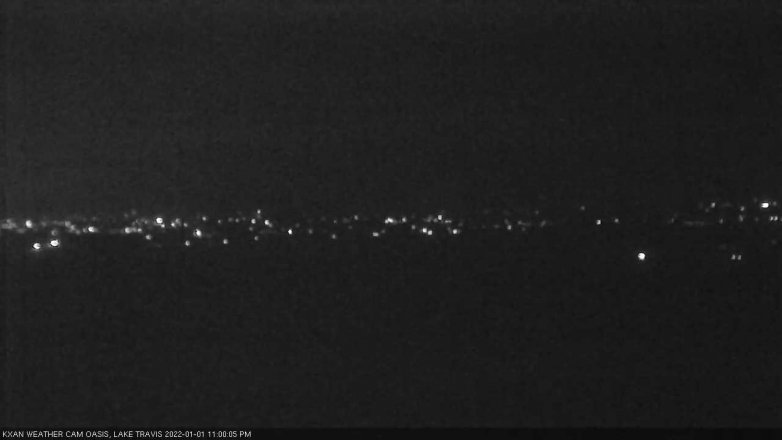 Lake Travis webcam, January 1, 2022 11:00 PM CT