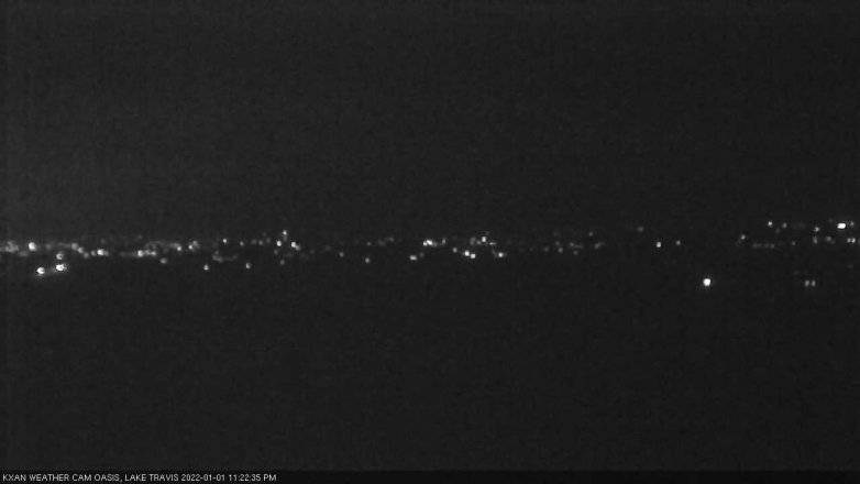 Lake Travis webcam, January 1, 2022 11:25 PM CT