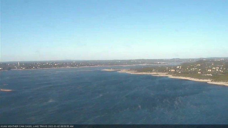 Lake Travis webcam, January 2, 2022 9:00 AM CT