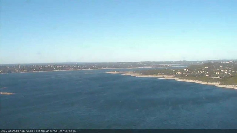 Lake Travis webcam, January 2, 2022 9:25 AM CT