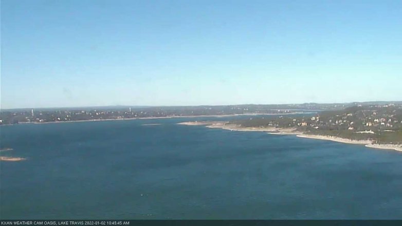 Lake Travis webcam, January 2, 2022 10:45 AM CT